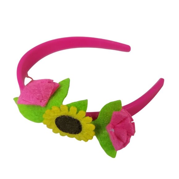 18" Dolls Hair Accessories Red Ribbon Comb Pink Floral Headbands 3 PCS AG OG - Picture 3 of 6